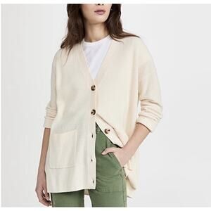 Madewell Asherton Waffle Cardigan Cream Sweater Wool Alpaca Blend Women’s XS